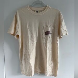 Cream Graphic Tee with Pocket